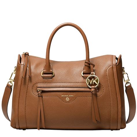 michael michael kors carine medium pebbled leather satchel|carine leather satchel.